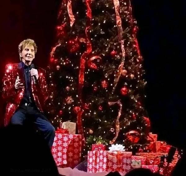 Barry Manilow performing on a Las Vegas stage